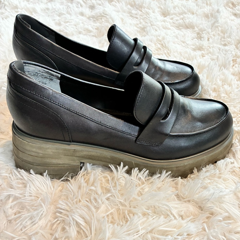 Marc Fisher LTD Latika Leather Lug Loafers Size 9 | Chunky Platform - Picture 2 of 6